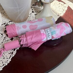 Nicole Miller Pink Polka Dot Umbrella